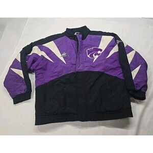 Vintage Apex One Kansas State Wildcats Winter  Jacket Size LG RARE NO HOOD